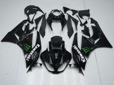 Discount 2009-2012 Black with Monster Kawasaki ZX6R Replacement Motorcycle Fairings UK