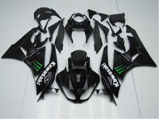 Discount 2009-2012 Black with Monster Kawasaki ZX6R Replacement Motorcycle Fairings UK Discount 2009-2012 Black with Monster Kawasaki ZX6R Replacement Motorcycle Fairings UK
