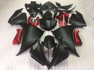Discount 2012-2014 Matte Black Glossy Red Yamaha YZF R1 Moto Fairings UK