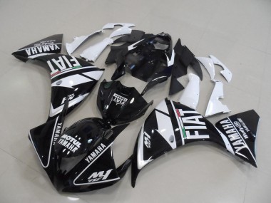 Discount 2012-2014 Black White Fiat Yamaha YZF R1 Motorbike Fairings UK