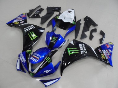 Discount 2012-2014 Blue Black Monster Yamaha YZF R1 Motorcycle Fairing Kits UK