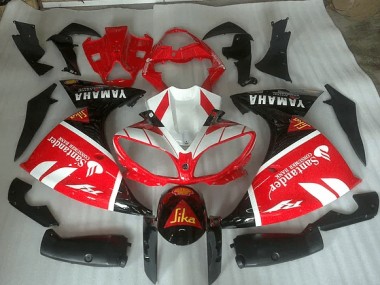 Discount 2012-2014 Red White and Black Graphic Yamaha YZF R1 Motorbike Fairing UK