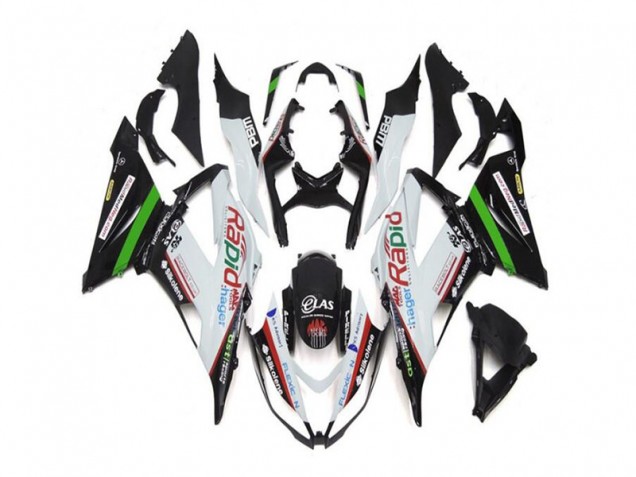 Discount 2013-2018 White Black Kawasaki ZX6R Replacement Motorcycle Fairings UK Discount 2013-2018 White Black Kawasaki ZX6R Replacement Motorcycle Fairings UK