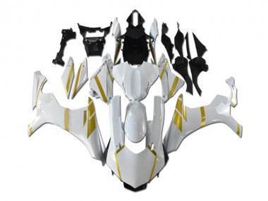 Discount 2015-2019 White Gold Yamaha YZF R1 Motorbike Fairing Kits UK