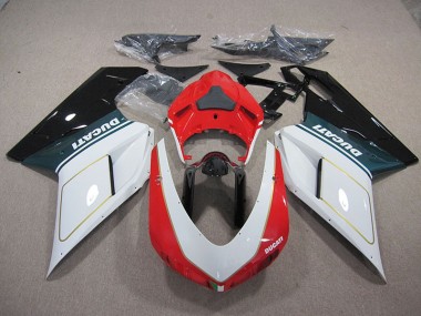 Discount 2007-2014 White Red Ducati 1098 848 Motorcylce Fairings UK