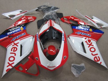 Discount 2007-2014 White Red Xerox Ducati 1098 Motorcycle Replacement Fairings UK