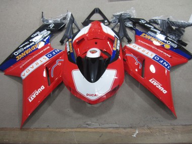 Discount 2007-2014 Red White Info Strada Ducati 1098 Motorcyle Fairings UK