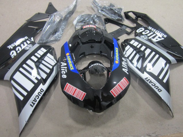 Discount 2007-2014 Black White Advance Alice Ducati 1098 Replacement Fairings UK Discount 2007-2014 Black White Advance Alice Ducati 1098 Replacement Fairings UK