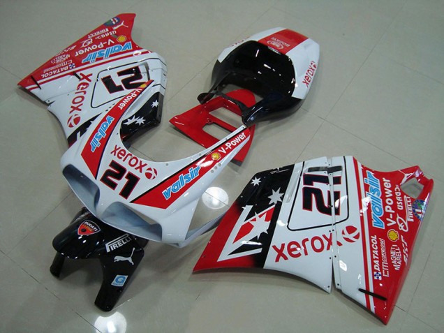 Discount 1993-2005 Red White Xerox 21 Ducati 748 916 996 996S Motorbike Fairing Kits UK Discount 1993-2005 Red White Xerox 21 Ducati 748 916 996 996S Motorbike Fairing Kits UK