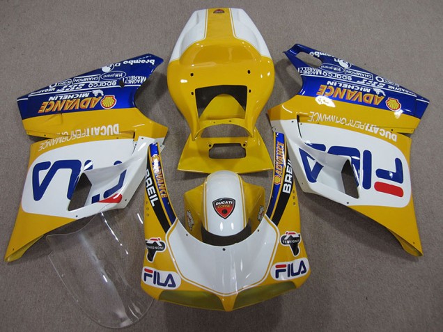 Discount 1993-2005 Yellow White Fila Ducati 748 Bike Fairings UK Discount 1993-2005 Yellow White Fila Ducati 748 Bike Fairings UK