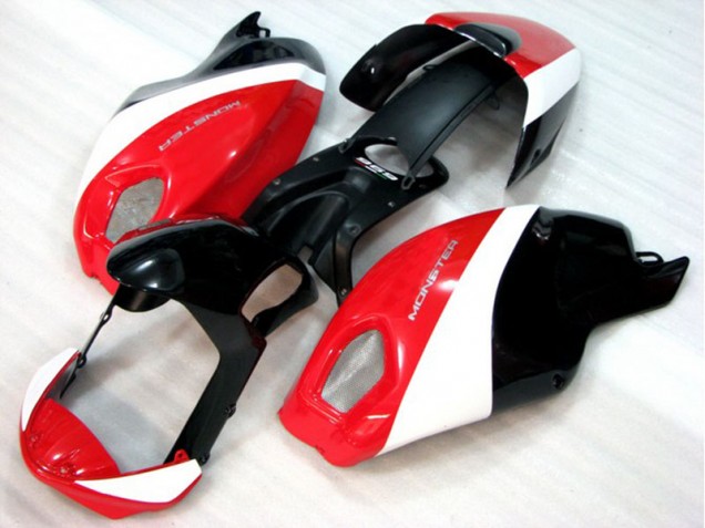 Discount 2008-2012 Black Red White Monster Ducati Monster 696 Motorcyle Fairings UK