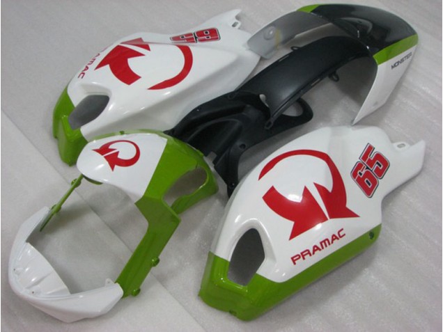 Discount 2008-2012 White Red PRAMAC 65 Ducati Monster 696 Motorcylce Fairings UK