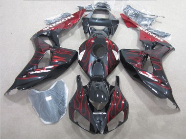 Discount 2006-2007 Black Red Flame Honda CBR1000RR Motorbike Fairing UK