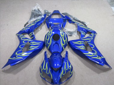 Discount 2006-2007 Blue Green Flame Honda CBR1000RR Motorcycle Fairings UK