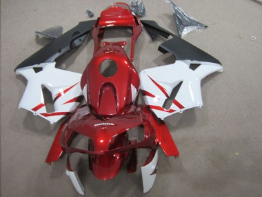 Discount 2003-2004 Red White Honda CBR600RR Motorcycle Fairing Kit UK