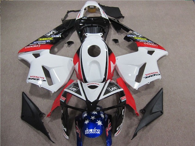 Discount 2005-2006 White Red Blue Lee Honda CBR600RR Motorbike Fairing UK Discount 2005-2006 White Red Blue Lee Honda CBR600RR Motorbike Fairing UK