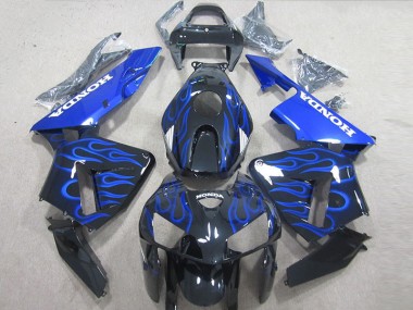 Discount 2005-2006 Black Blue Flame Honda CBR600RR Bike Fairings UK