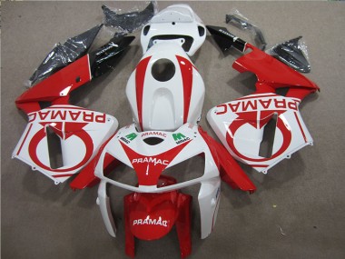 Discount 2005-2006 Red White PRAMAC Honda CBR600RR Bike Fairing Kit UK
