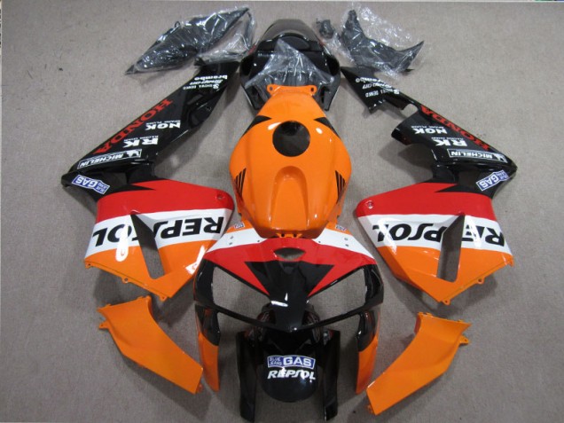 Discount 2005-2006 Orange Red Black Repsol Honda CBR600RR Motorbike Fairing Kits UK Discount 2005-2006 Orange Red Black Repsol Honda CBR600RR Motorbike Fairing Kits UK