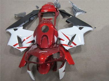 Discount 2005-2006 Red White Honda CBR600RR Motorcycle Fairings UK