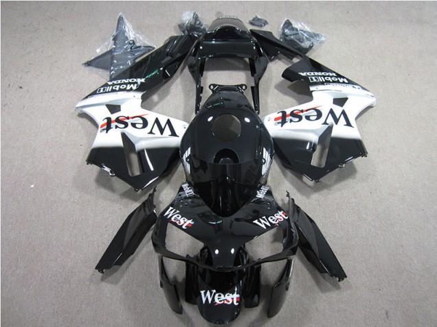 Discount 2005-2006 Black White West Honda CBR600RR Bike Fairing UK Discount 2005-2006 Black White West Honda CBR600RR Bike Fairing UK