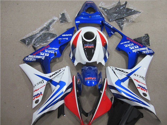 Discount 2007-2008 Blue White Red HRC Honda CBR600RR Motorcycle Fairing UK Discount 2007-2008 Blue White Red HRC Honda CBR600RR Motorcycle Fairing UK