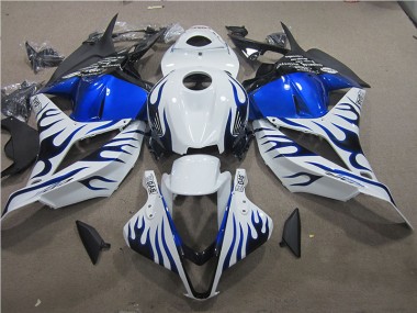 Discount 2009-2012 White Blue Flame Honda CBR600RR Bike Fairings UK