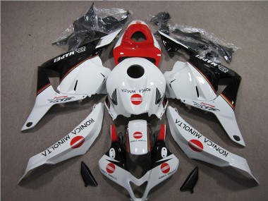 Discount 2009-2012 White Red Konica Minolta Honda CBR600RR Motorbike Fairing Kits UK