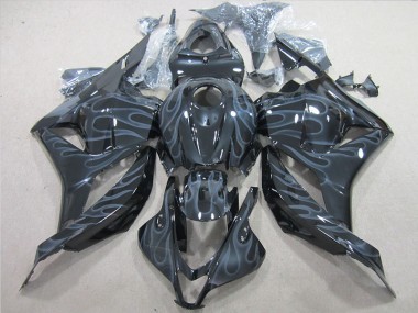 Discount 2009-2012 Black Silver Flame Honda CBR600RR Motorcycle Fairings UK