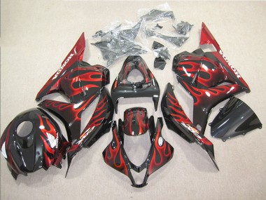 Discount 2009-2012 Black Red Flame Honda CBR600RR Bike Fairings UK