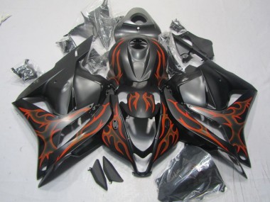 Discount 2009-2012 Black Orange Flame Honda CBR600RR Motorcylce Fairings UK