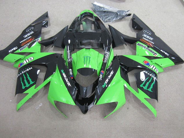 Discount 2003-2005 Black Green Monster Kawasaki ZX10R Motorcycle Fairing Kits UK Discount 2003-2005 Black Green Monster Kawasaki ZX10R Motorcycle Fairing Kits UK