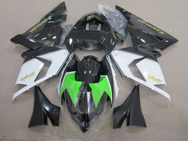 Discount 2003-2005 Black White Gold Ninja Kawasaki ZX10R Motorcycle Fairing Kit UK Discount 2003-2005 Black White Gold Ninja Kawasaki ZX10R Motorcycle Fairing Kit UK