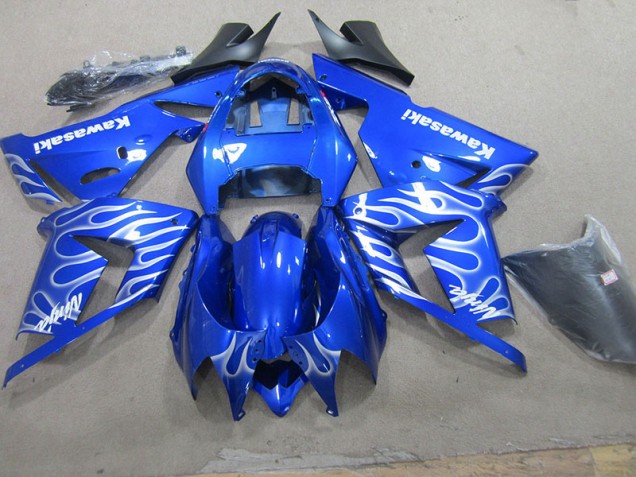 Discount 2003-2005 Blue White Flame Kawasaki ZX10R Bike Fairings UK Discount 2003-2005 Blue White Flame Kawasaki ZX10R Bike Fairings UK