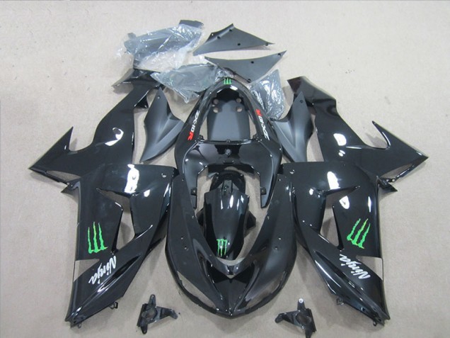 Discount 2006-2007 Black Green Monster Ninja Kawasaki ZX10R Motorcycle Fairings Kit UK Discount 2006-2007 Black Green Monster Ninja Kawasaki ZX10R Motorcycle Fairings Kit UK