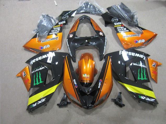 Discount 2006-2007 Black Orange Monster Kawasaki ZX10R Motorcycle Fairing Kits UK Discount 2006-2007 Black Orange Monster Kawasaki ZX10R Motorcycle Fairing Kits UK