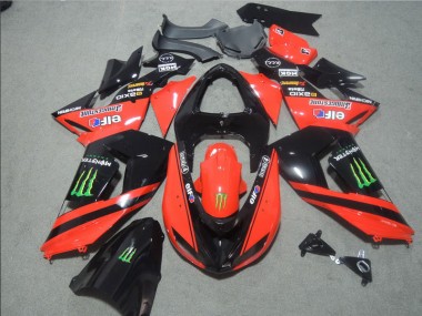 Discount 2006-2007 Black Red Touch4 Monster Kawasaki ZX10R Motorbike Fairing UK