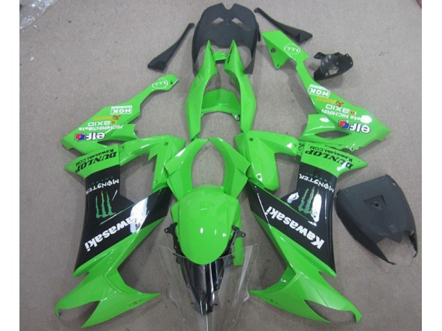 Discount 2008-2010 Green Black Monster Kawasaki ZX10R Motor Bike Fairings UK Discount 2008-2010 Green Black Monster Kawasaki ZX10R Motor Bike Fairings UK