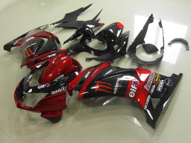 Discount 2008-2012 Black Red Monster Kawasaki ZX250R Motorcycle Fairing UK