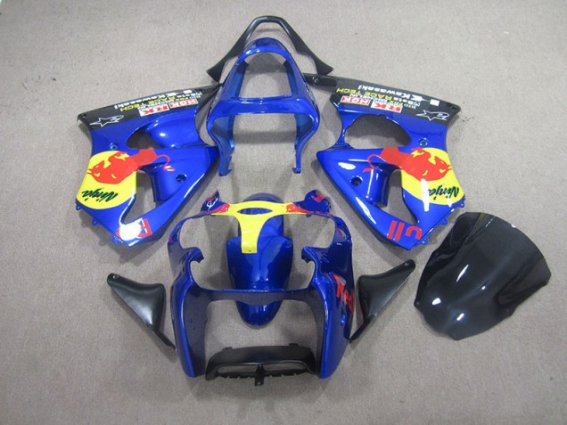 Discount 2000-2002 Blue Red Bull Ninja Kawasaki ZX6R Motorcycle Bodywork UK Discount 2000-2002 Blue Red Bull Ninja Kawasaki ZX6R Motorcycle Bodywork UK