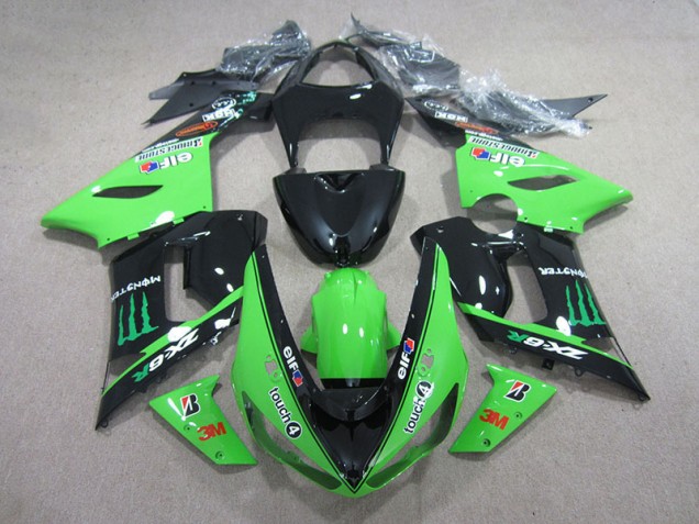 Discount 2005-2006 Black Green 3M Touch4 Monster Kawasaki ZX6R Motorbike Fairing UK Discount 2005-2006 Black Green 3M Touch4 Monster Kawasaki ZX6R Motorbike Fairing UK