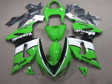 Discount 2005-2006 Green White Black Ninja 636 Kawasaki ZX6R Bike Fairings UK