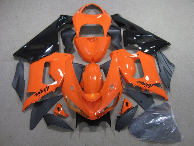 Discount 2005-2006 Orange Black Ninja Kawasaki ZX6R Bike Fairing UK Discount 2005-2006 Orange Black Ninja Kawasaki ZX6R Bike Fairing UK