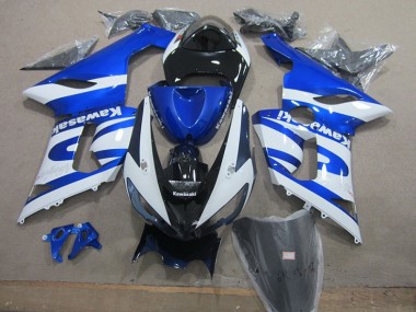 Discount 2005-2006 Blue White Kawasaki ZX6R Replacement Motorcycle Fairings UK