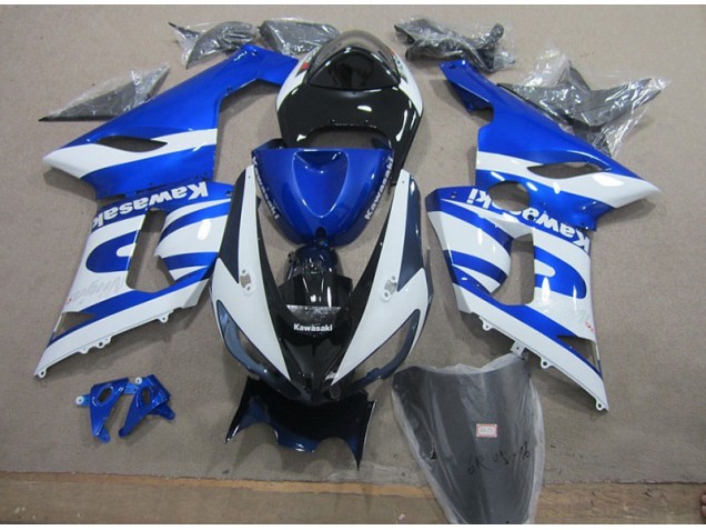 Discount 2005-2006 Blue White Kawasaki ZX6R Replacement Motorcycle Fairings UK Discount 2005-2006 Blue White Kawasaki ZX6R Replacement Motorcycle Fairings UK