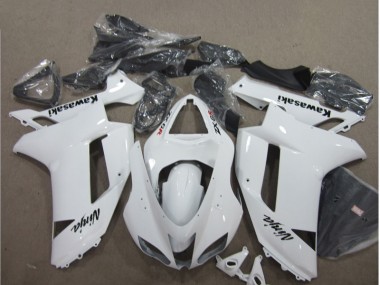 Discount 2007-2008 White Kawasaki ZX6R Bike Fairings UK
