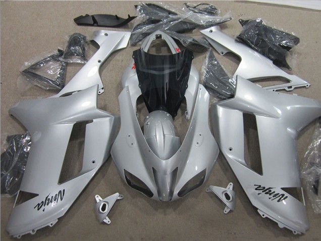 Discount 2007-2008 Silver Kawasaki ZX6R Bike Fairing UK Discount 2007-2008 Silver Kawasaki ZX6R Bike Fairing UK