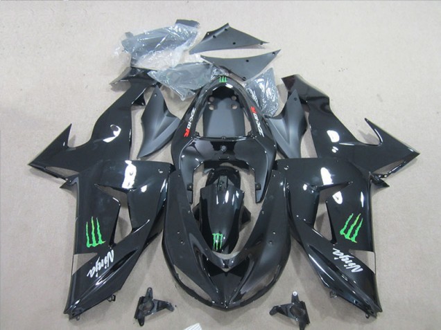 Discount 2007-2008 Black Ninja Green Monster Kawasaki ZX6R Bike Fairing Kit UK Discount 2007-2008 Black Ninja Green Monster Kawasaki ZX6R Bike Fairing Kit UK