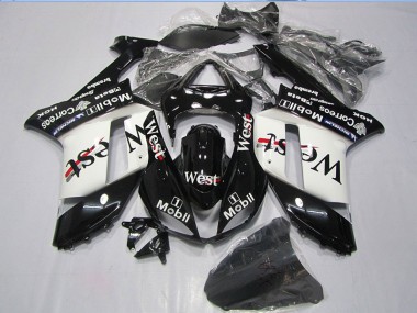 Discount 2007-2008 Black West Mobil Kawasaki ZX6R Motorcycle Bodywork UK