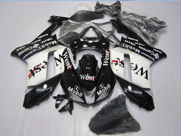 Discount 2007-2008 Black West Mobil Kawasaki ZX6R Motorcycle Bodywork UK Discount 2007-2008 Black West Mobil Kawasaki ZX6R Motorcycle Bodywork UK